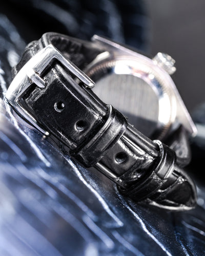 Bespoke Watch Strap in Black Crocodile