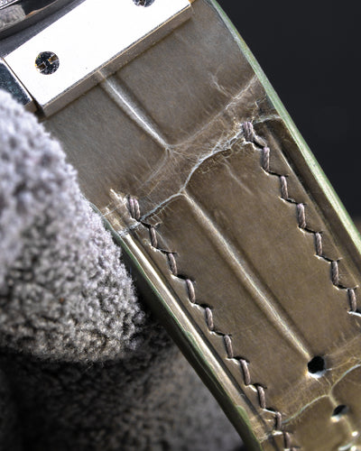 Bespoke Watch Strap in Olive Grey Crocodile