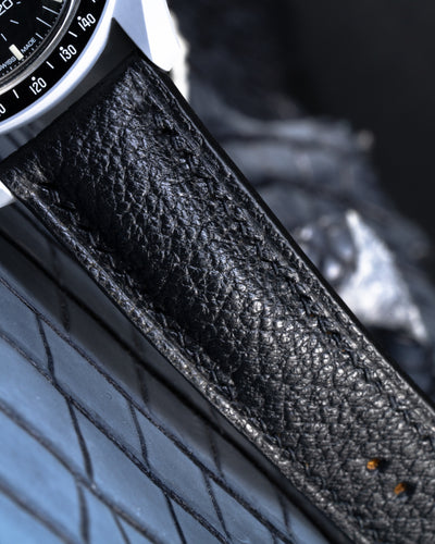 Bespoke Watch Strap in Black Chevre