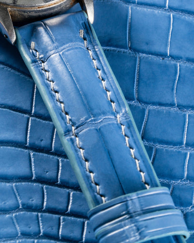 Bespoke Watch Strap in Baby Blue Himalayan Crocodile
