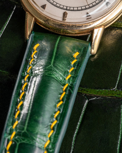 Bespoke Watch Strap in Hunter Green Crocodile
