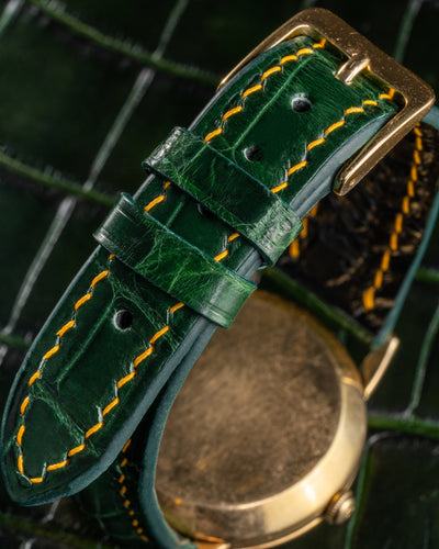 Bespoke Watch Strap in Hunter Green Crocodile