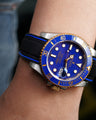 Solitaire Rubber straps in Navy Black for Rolex Submariner 116613LB