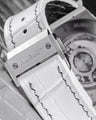Bespoke Watch Strap in White Crocodile