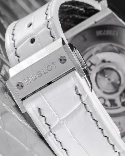 Bespoke Watch Strap in White Crocodile