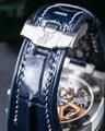 Bespoke Watch Strap in Navy Blue Crocodile