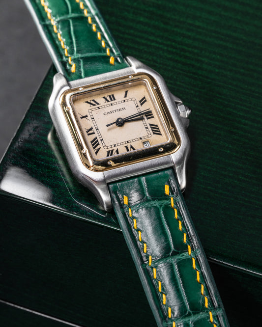 Bespoke Watch Strap in Hunter Green Crocodile