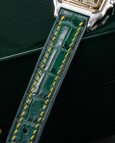 Bespoke Watch Strap in Hunter Green Crocodile