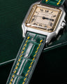 Bespoke Watch Strap in Hunter Green Crocodile
