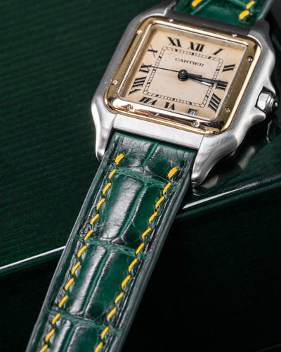 Bespoke Watch Strap in Hunter Green Crocodile