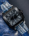 Bespoke Watch Strap in Denim Crocodile
