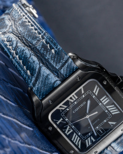 Bespoke Watch Strap in Denim Crocodile