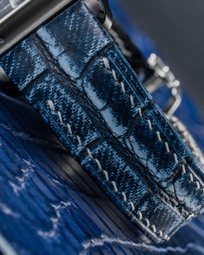 Bespoke Watch Strap in Denim Crocodile