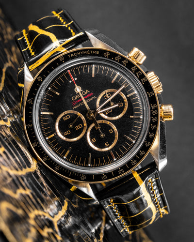 Bespoke Watch Strap in Black Gold Alligator