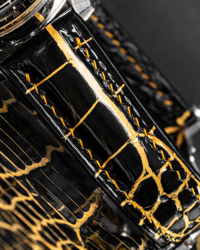Bespoke Watch Strap in Black Gold Alligator