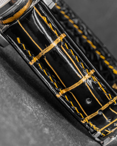 Bespoke Watch Strap in Black Gold Alligator