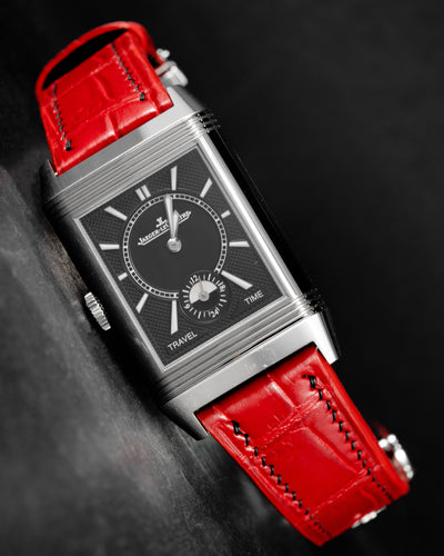 Bespoke Watch Strap In Ferrari Red Crocodile