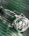 Bespoke Watch Strap in Ombre Green Crocodile