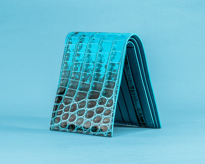Bespoke Bifold Wallet in Tiffany Blue Himalayan Crocodile