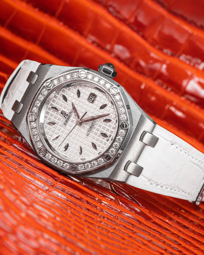 Bespoke Watch Strap in White Crocodile