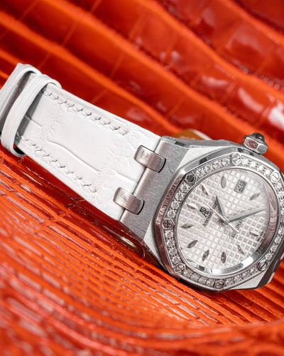 Bespoke Watch Strap in White Crocodile