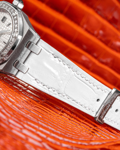 Bespoke Watch Strap in White Crocodile