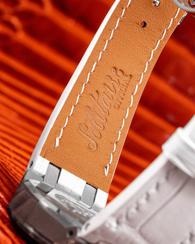 Bespoke Watch Strap in White Crocodile