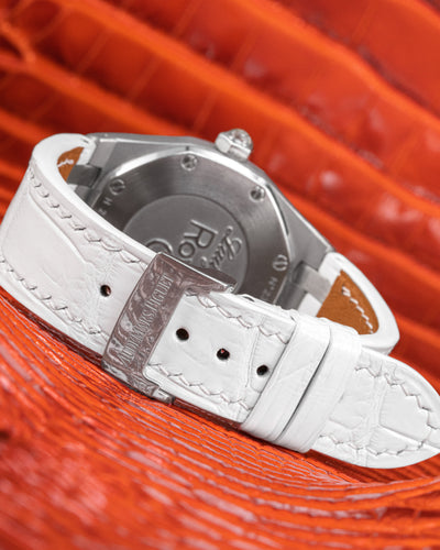 Bespoke Watch Strap in White Crocodile