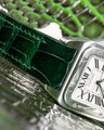 Bespoke Watch Strap in Hunter Green Crocodile