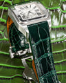 Bespoke Watch Strap in Hunter Green Crocodile