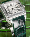 Bespoke Watch Strap in Hunter Green Crocodile