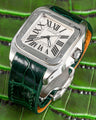 Bespoke Watch Strap in Hunter Green Crocodile