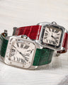 Bespoke Watch Strap in Hunter Green Crocodile