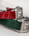 Bespoke Watch Strap in Hunter Green Crocodile