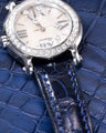 Bespoke Watch Strap in Electric Blue Crocodile