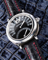 Bespoke Watch Strap in Black Circular Grains Alligator