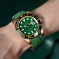 Solitaire Rubber straps in Deep Emerald Green for Rolex GMT-Master II 116718LN