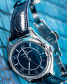 Bespoke Watch Strap in Navy Blue Crocodile