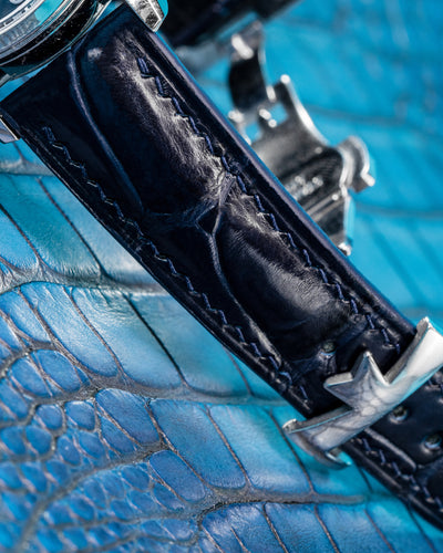 Bespoke Watch Strap in Navy Blue Crocodile