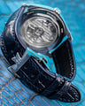 Bespoke Watch Strap in Navy Blue Crocodile