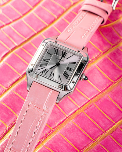 Bespoke Watch Strap in Baby Pink Crocodile