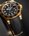 Solitaire Rubber straps in Classic Black for Rolex GMT-Master 116718LN