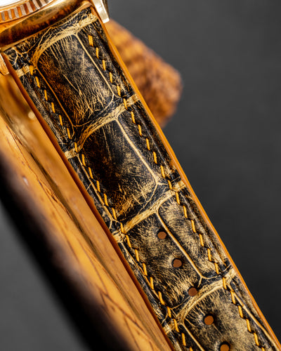 Bespoke Watch Strap in Gold Brushed Alligator