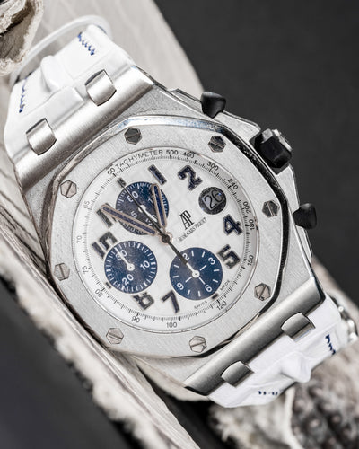 Bespoke Watch Strap in White Crocodile