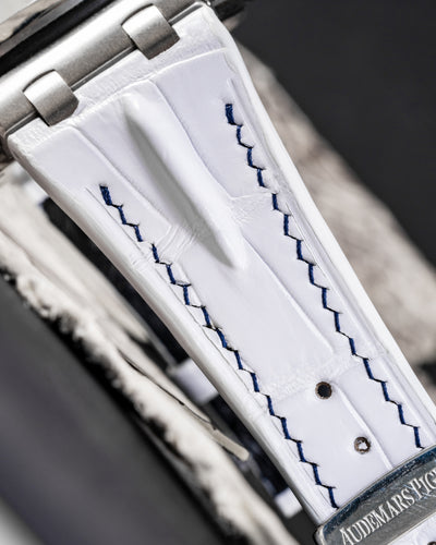 Bespoke Watch Strap in White Crocodile