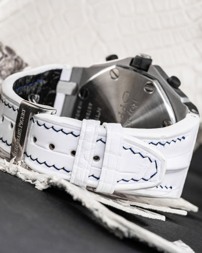 Bespoke Watch Strap in White Crocodile