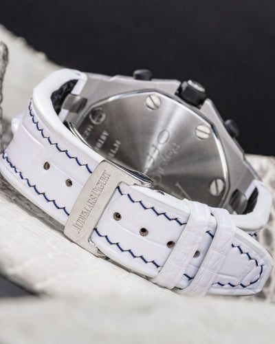 Bespoke Watch Strap in White Crocodile