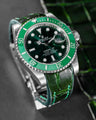 Bespoke Watch Strap in Emerald Green Crocodile