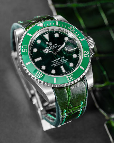 Bespoke Watch Strap in Emerald Green Crocodile