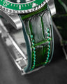 Bespoke Watch Strap in Emerald Green Crocodile